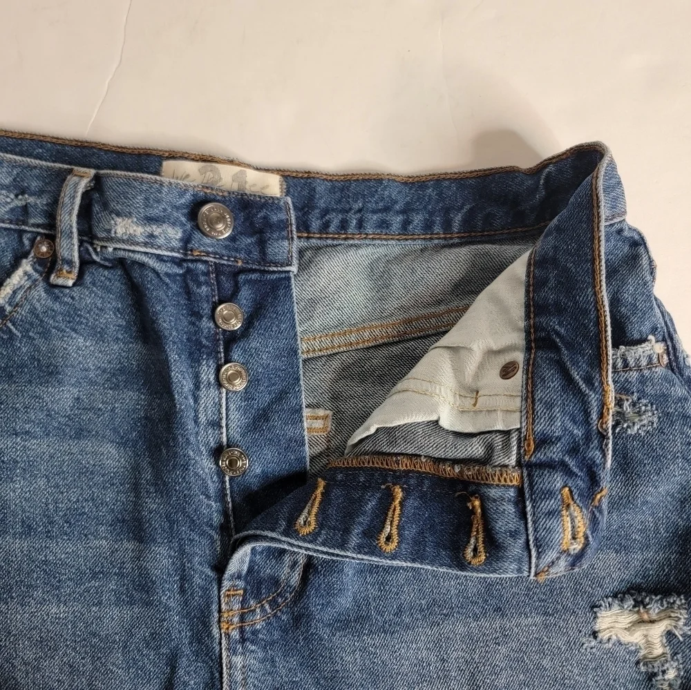 Free People Lasso Denim Shorts Sz 31 Cut-Off Distressed Button Fly